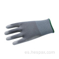 Hespax Guantes de trabajo de PU gris barato Industrial